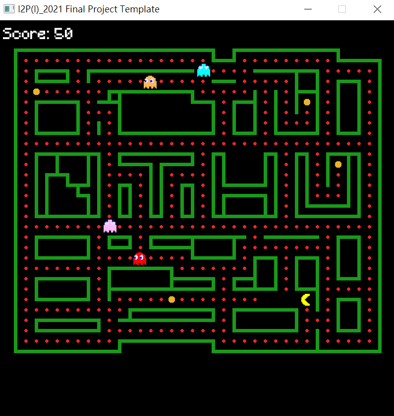 A pacman game playing image.